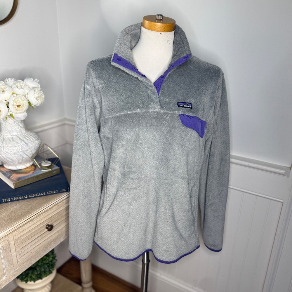 Patagonia Re-Tool Snap-T Fleece Pullover Grey Purple XL 25442